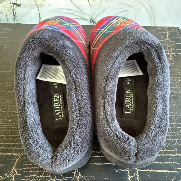 Ralph Lauren Dark Gray Plush Slippers - Picture 4 of 7